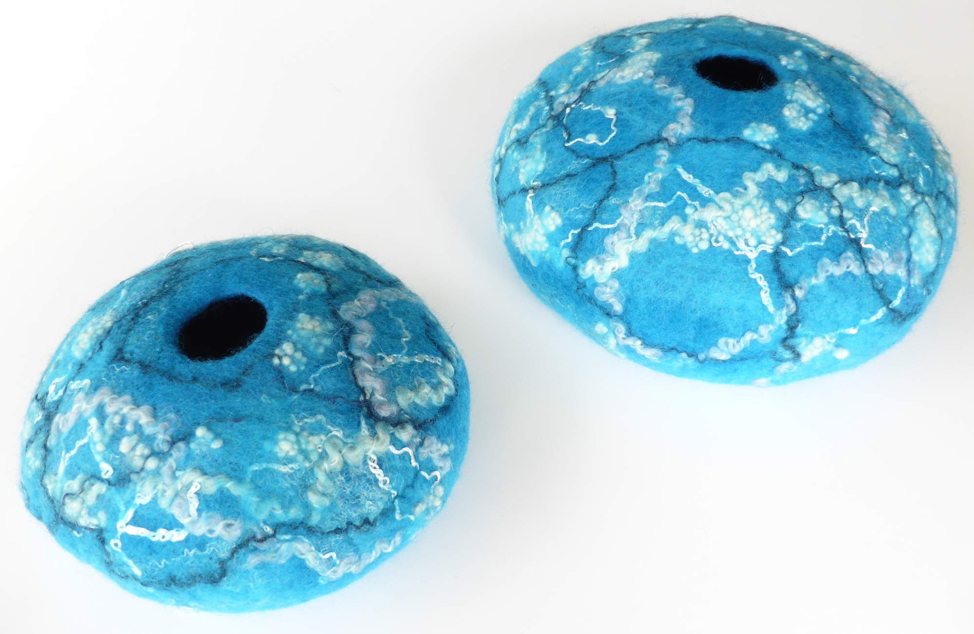 Blue Water Small and Medium Felt Vessels (2015) by Andrea McCallum