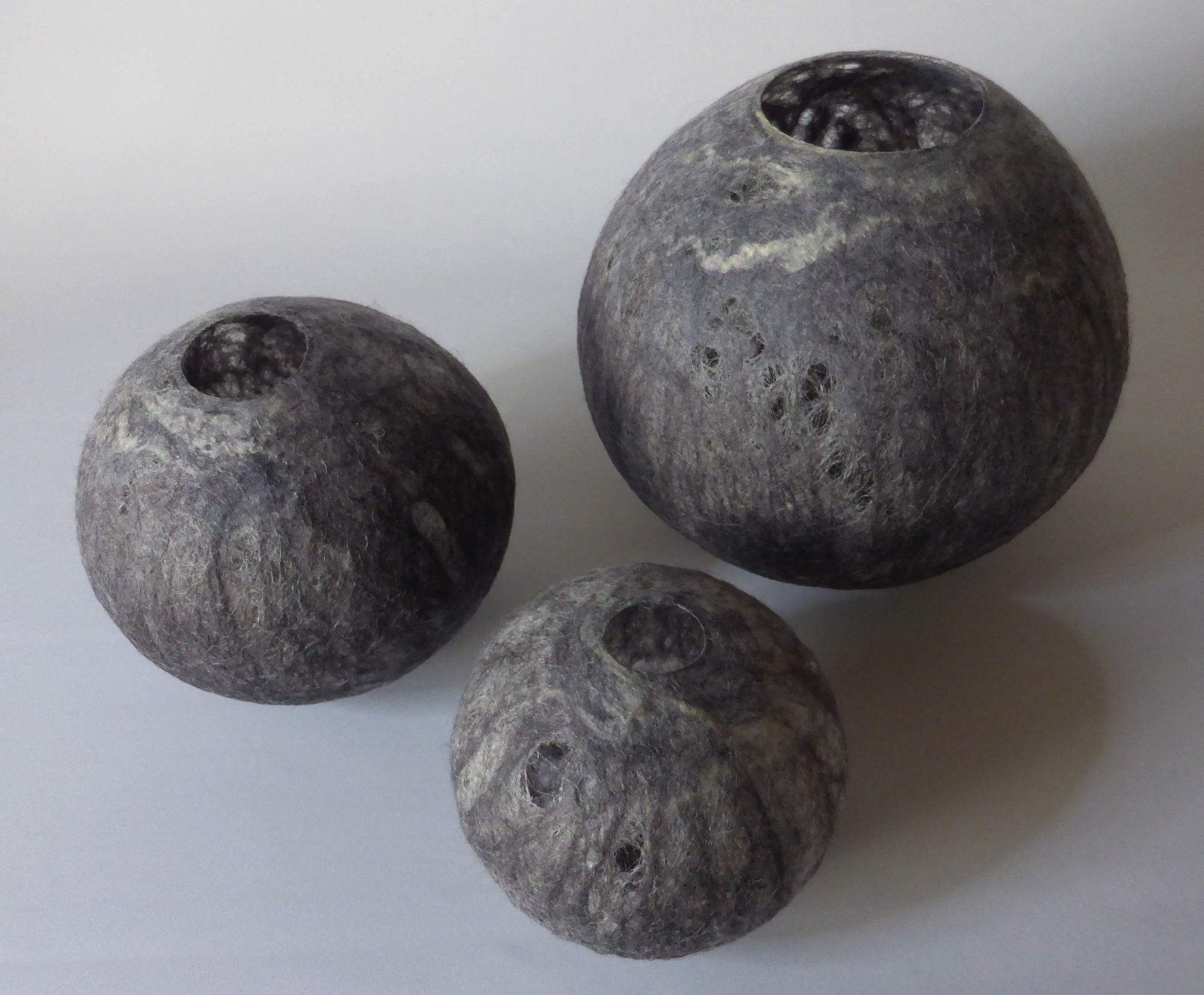 Small, Medium & Large Shades of Grey Vessels by Andrea McCallum