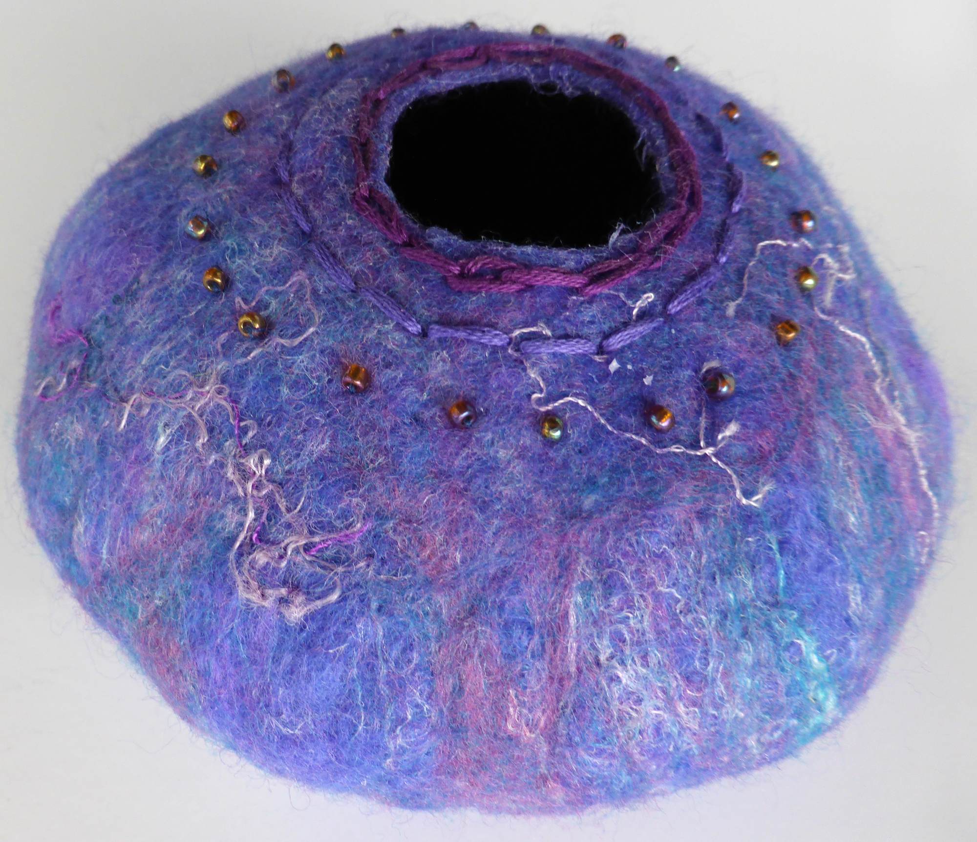 Small Purple Felt Vessel by Andrea McCallum