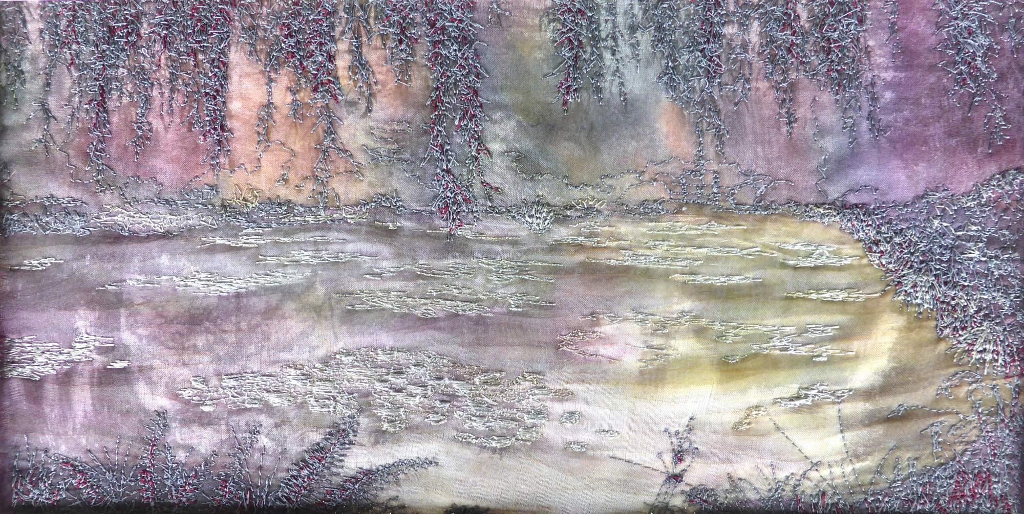 Impression - Lily Pond (2014) textile art by Andrea McCallum